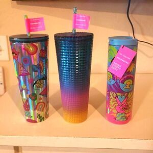 Starbucks + Tim Singleton  2023 Pride cups 3 Tumblers